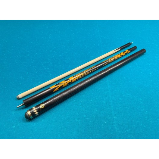 Більярдний кий Тюльпан чорний граб, жовтий граб з насічкою, трискладовий