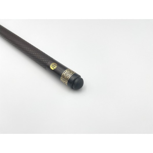 Бильярдный кий Классик 4+6 чёрный граб, насечка, кольцо с орнаментом