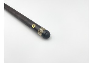 Бильярдный кий Классик 4+6 чёрный граб, насечка, кольцо с орнаментом