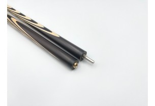 Бильярдный кий Классик 4+6 чёрный граб, насечка, кольцо с орнаментом