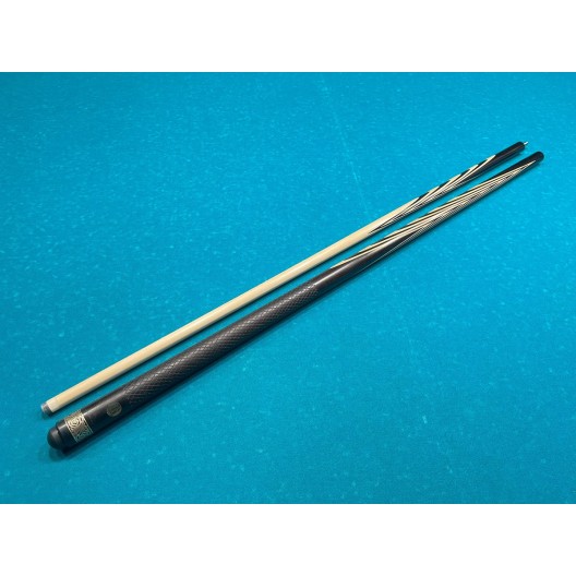 Бильярдный кий Классик 4+6 чёрный граб, насечка, кольцо с орнаментом