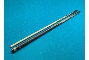 Бильярдный кий Классик 4+6 чёрный граб, насечка, кольцо с орнаментом