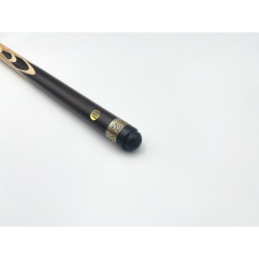 Бильярдный кий Тюльпан-Шанхайский чёрный граб, мовинга, кольцо с орнаментом
