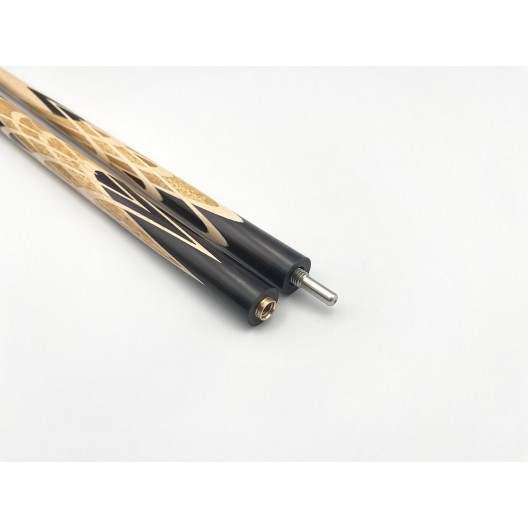 Бильярдный кий Тюльпан-Шанхайский чёрный граб, мовинга, кольцо с орнаментом