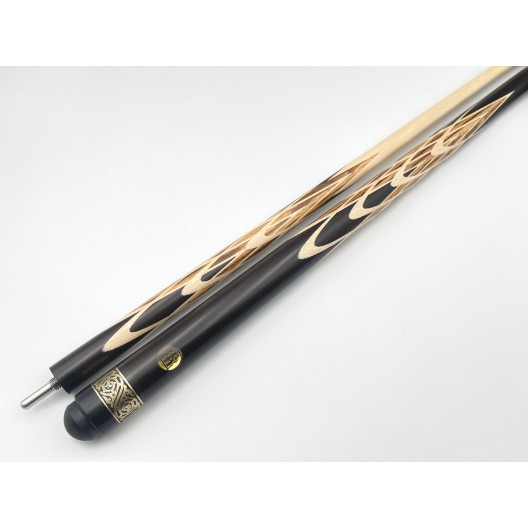 Бильярдный кий Тюльпан-Шанхайский чёрный граб, зебрано, кольцо с орнаментом