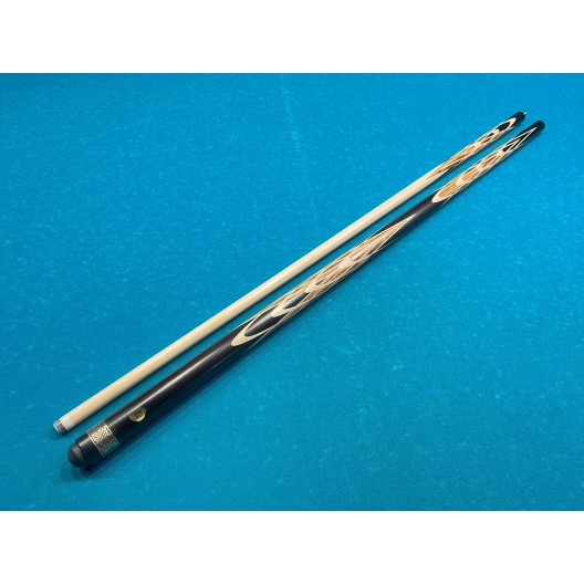 Бильярдный кий Тюльпан-Шанхайский чёрный граб, зебрано, кольцо с орнаментом