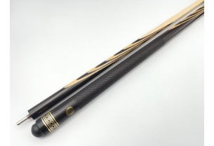 Бильярдный кий Классик 4+6 чёрный граб, мовинга, насечка, кольцо с орнаментом