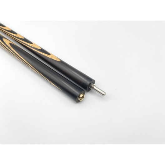 Бильярдный кий Классик 4+6 чёрный граб, мовинга, насечка, кольцо с орнаментом