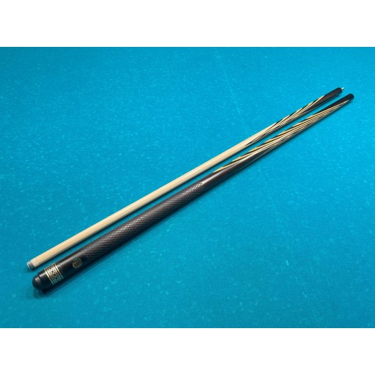 Бильярдный кий Классик 4+6 чёрный граб, мовинга, насечка, кольцо с орнаментом