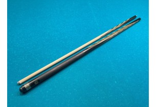 Бильярдный кий Классик 4+6 чёрный граб, мовинга, насечка, кольцо с орнаментом