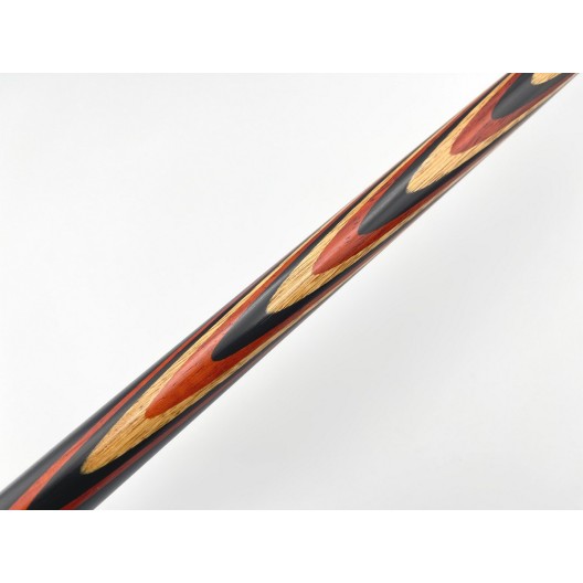 Бильярдный кий Классик 3+4 чёрный граб, паддук, мовинга трёхцветный