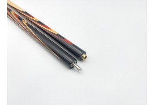 Бильярдный кий Классик 3+4 чёрный граб, паддук, мовинга трёхцветный