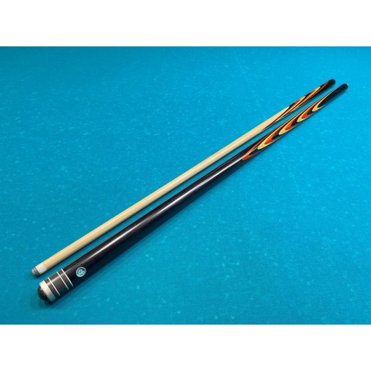 Бильярдный кий Классик 3+4 чёрный граб, паддук, мовинга трёхцветный