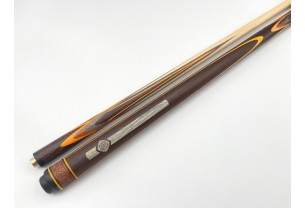 Більярдний кий ручної роботи Тюльпан-Квітка напружений запив венге, помаранчевий, сірий граб