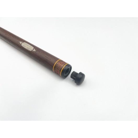 Більярдний кий ручної роботи Тюльпан-Квітка напружений запив венге, помаранчевий, сірий граб