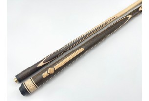 Бильярдный кий ручной работы Тюльпан-Цветок напряжённый запил махенга, чёрный граб