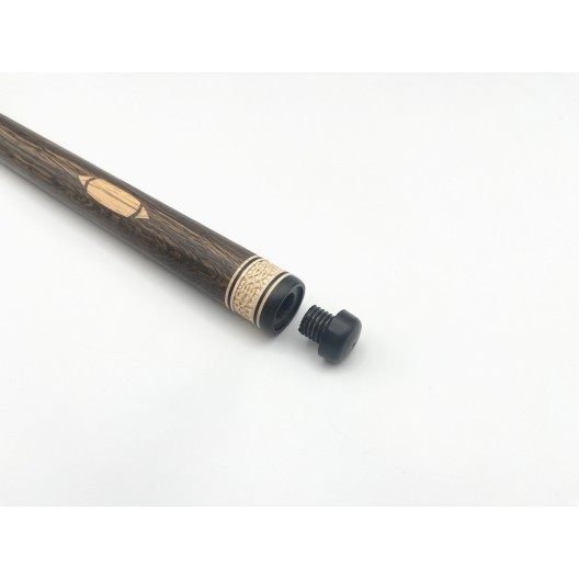 Бильярдный кий ручной работы Тюльпан-Цветок напряжённый запил махенга, чёрный граб