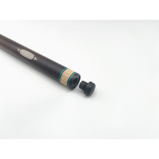 Більярдний кий ручної роботи Тюльпан-Квітка напружений запив чорний, зелений, помаранчевий, сірий граб