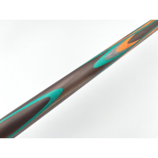 Більярдний кий ручної роботи Тюльпан-Квітка напружений запив чорний, зелений, помаранчевий, сірий граб