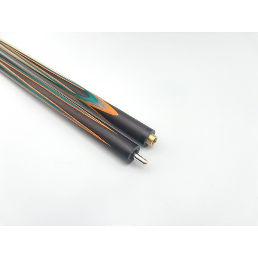 Більярдний кий ручної роботи Тюльпан-Квітка напружений запив чорний, зелений, помаранчевий, сірий граб