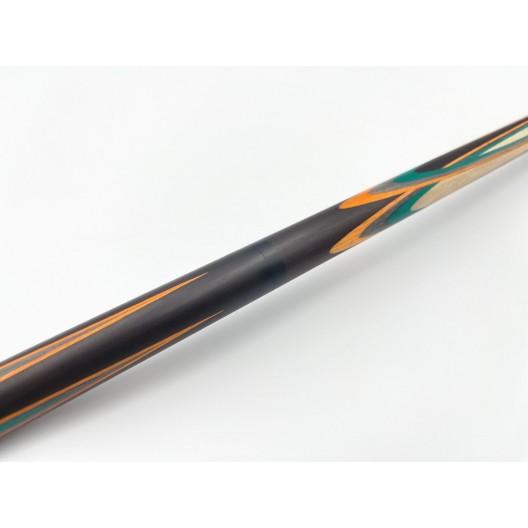 Більярдний кий ручної роботи Тюльпан-Квітка напружений запив чорний, зелений, помаранчевий, сірий граб