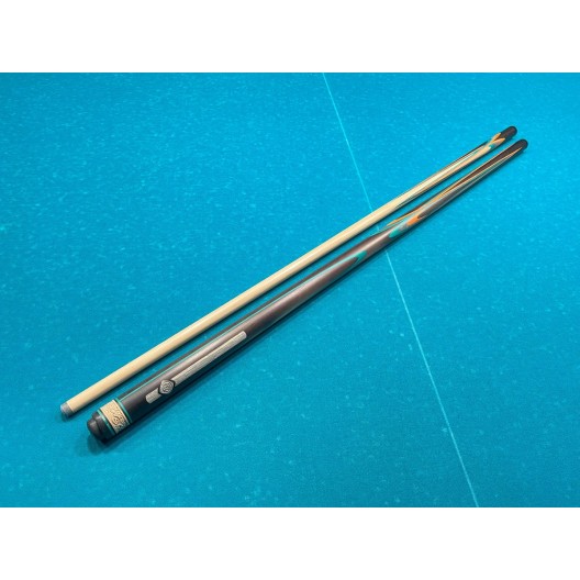 Більярдний кий ручної роботи Тюльпан-Квітка напружений запив чорний, зелений, помаранчевий, сірий граб