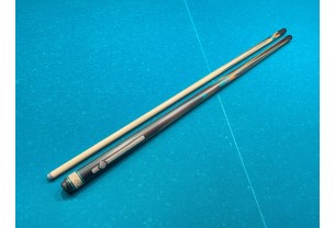 Більярдний кий ручної роботи Тюльпан-Квітка напружений запив чорний, зелений, помаранчевий, сірий граб