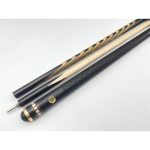 Бильярдный кий Классик 10 запилов чёрный граб, мовинга с насечкой, трёхсоставной