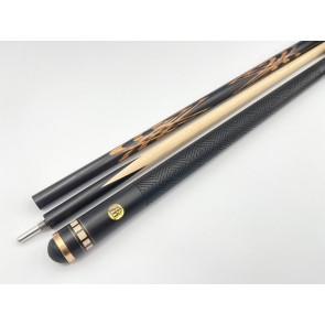 Бильярдный кий Тюльпан чёрный граб, зебрано с насечкой, трёхсоставной