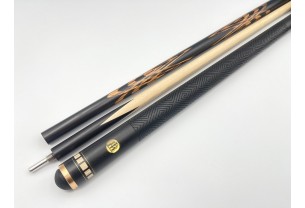 Бильярдный кий Тюльпан чёрный граб, зебрано с насечкой, трёхсоставной