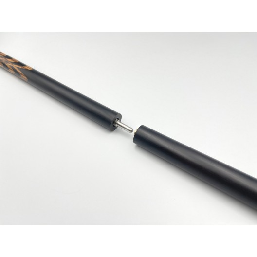 Бильярдный кий Тюльпан чёрный граб, зебрано с насечкой, трёхсоставной