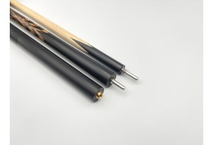 Бильярдный кий Тюльпан чёрный граб, зебрано с насечкой, трёхсоставной