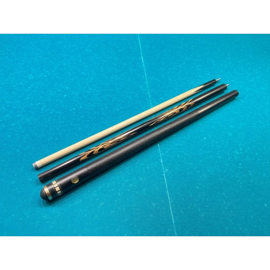 Бильярдный кий Тюльпан чёрный граб, зебрано с насечкой, трёхсоставной