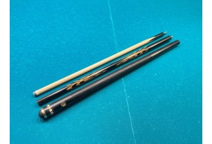 Бильярдный кий Тюльпан чёрный граб, зебрано с насечкой, трёхсоставной