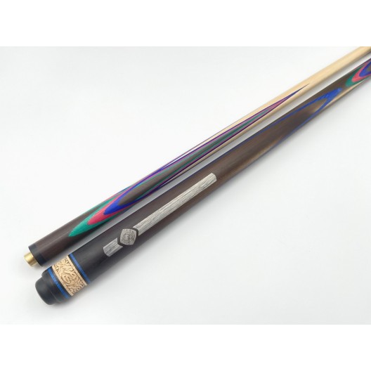 Бильярдный кий ручной работы Тюльпан-Цветок напряжённый запил чёрный, зелёный, синий, красный граб