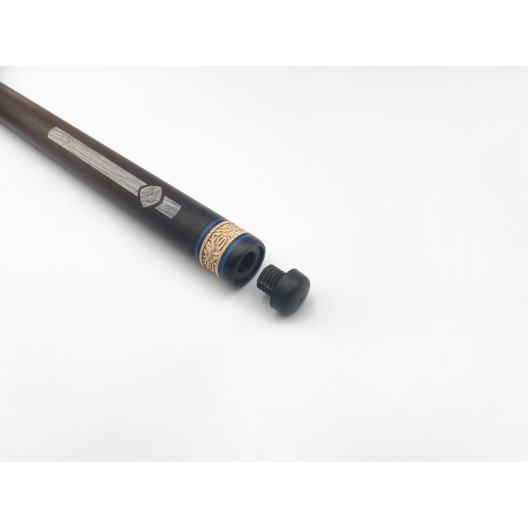 Бильярдный кий ручной работы Тюльпан-Цветок напряжённый запил чёрный, зелёный, синий, красный граб